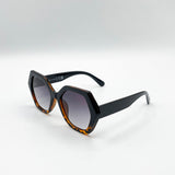 Oversized Rounded Angular Sunglasses In Tortoiseshell