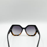 Oversized Rounded Angular Sunglasses In Tortoiseshell