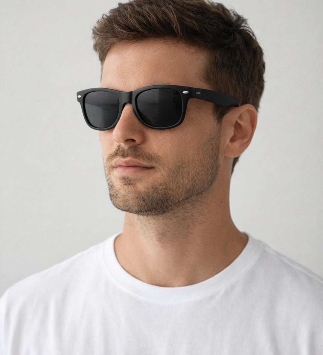 Classic Wayfarer Sunglasses With Black Matte Frame - svnx