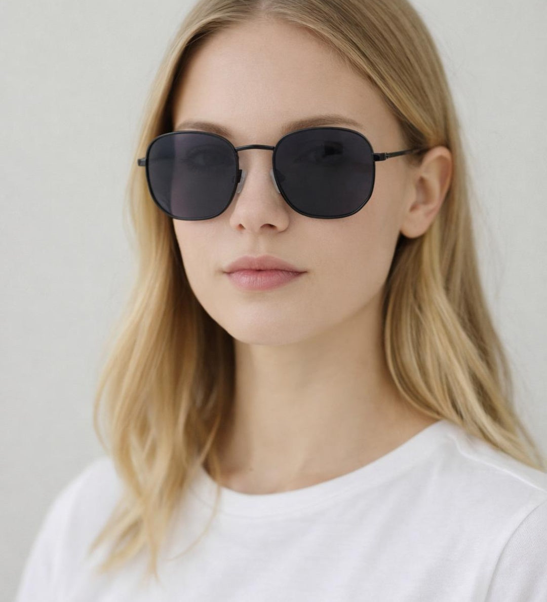 Hexagon Aviator Sunglasses in Black - svnx