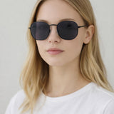 Hexagon Aviator Sunglasses in Black - svnx