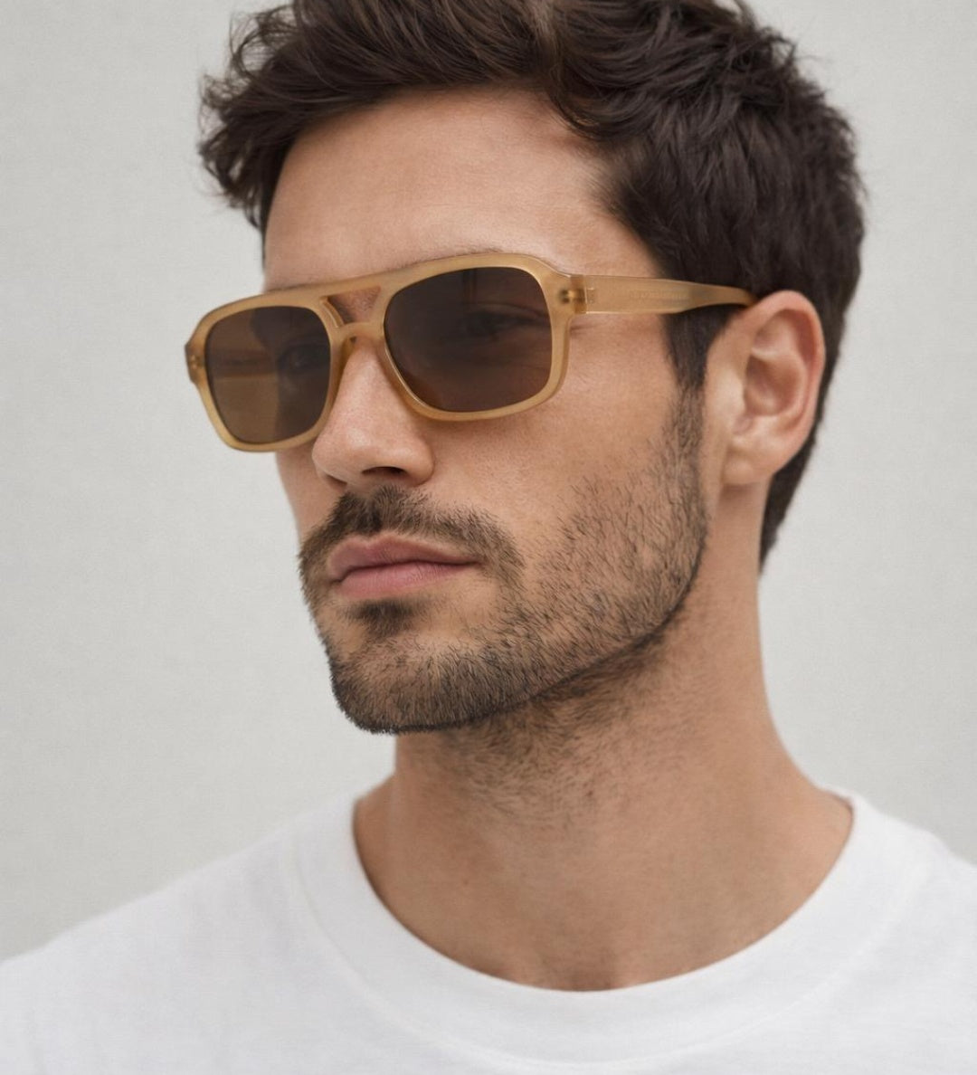 70's Navigator Sunglasses In Matte Sand - svnx