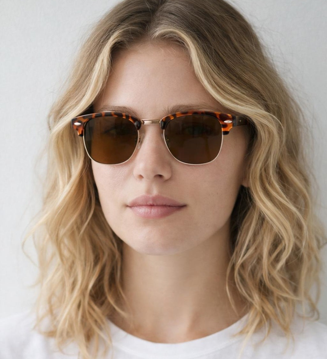 Half Frame Wayfarer Style Sunglasses - svnx