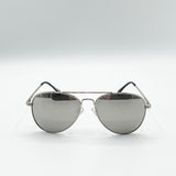 Aviator Sunglasses Silver Frame With Silver Mirrored Lenses