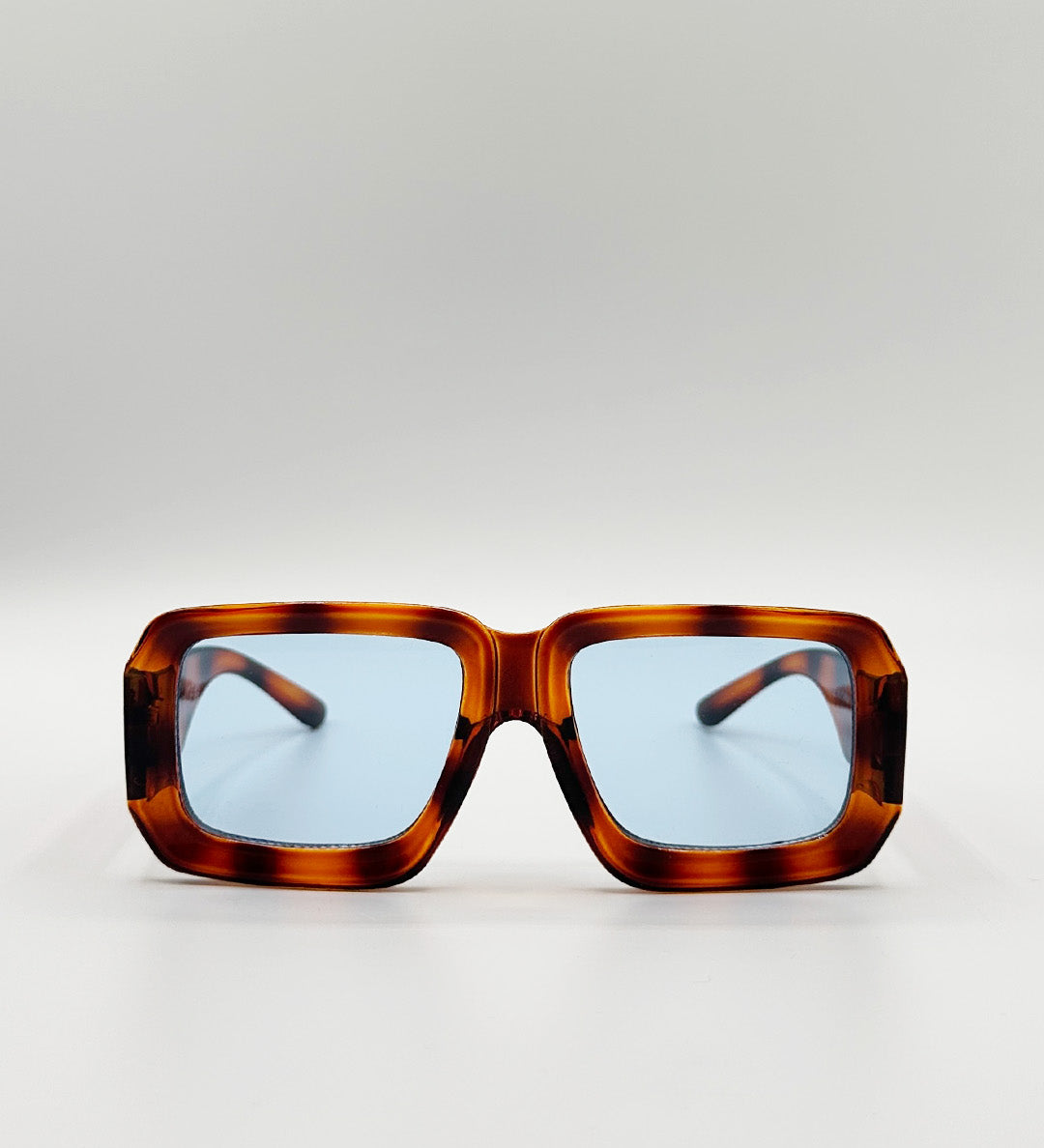 Oversized Square Frame Sunglasses In Brown Stripe - svnx
