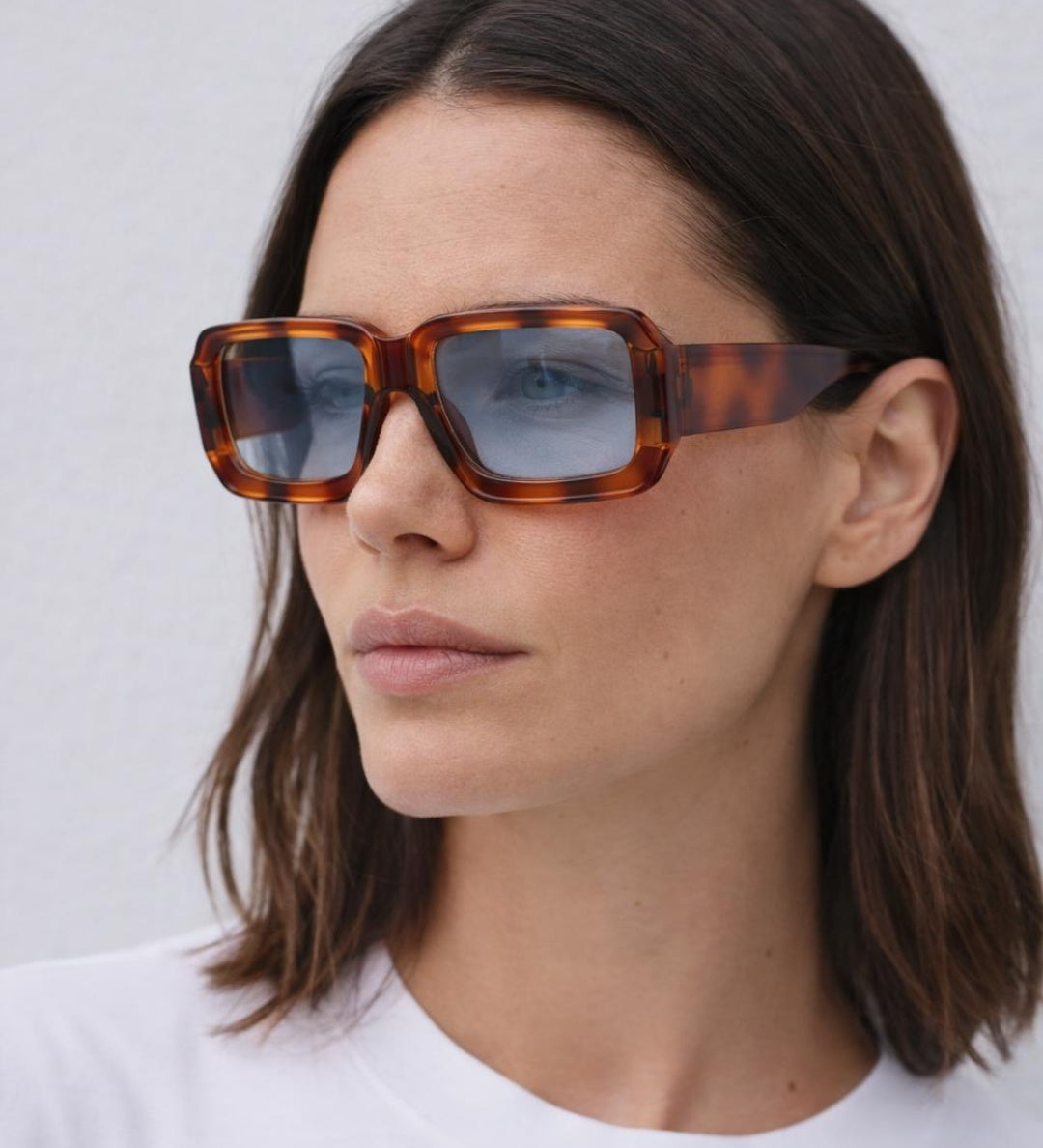 Oversized Square Frame Sunglasses In Brown Stripe - svnx