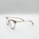 Nude and Animal print Clear Lens Glasses