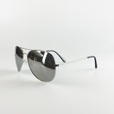 Aviator Metal Frame Sunglasses with Mirrored Lenses