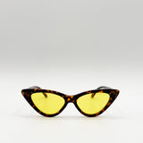 Tortoiseshell Cat-Eye Sunglasses with Yellow Lense