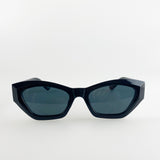 Black Angular Cat-Eye Sunglasses