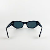 Black Angular Cat-Eye Sunglasses