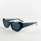 Black Angular Cat-Eye Sunglasses - svnx
