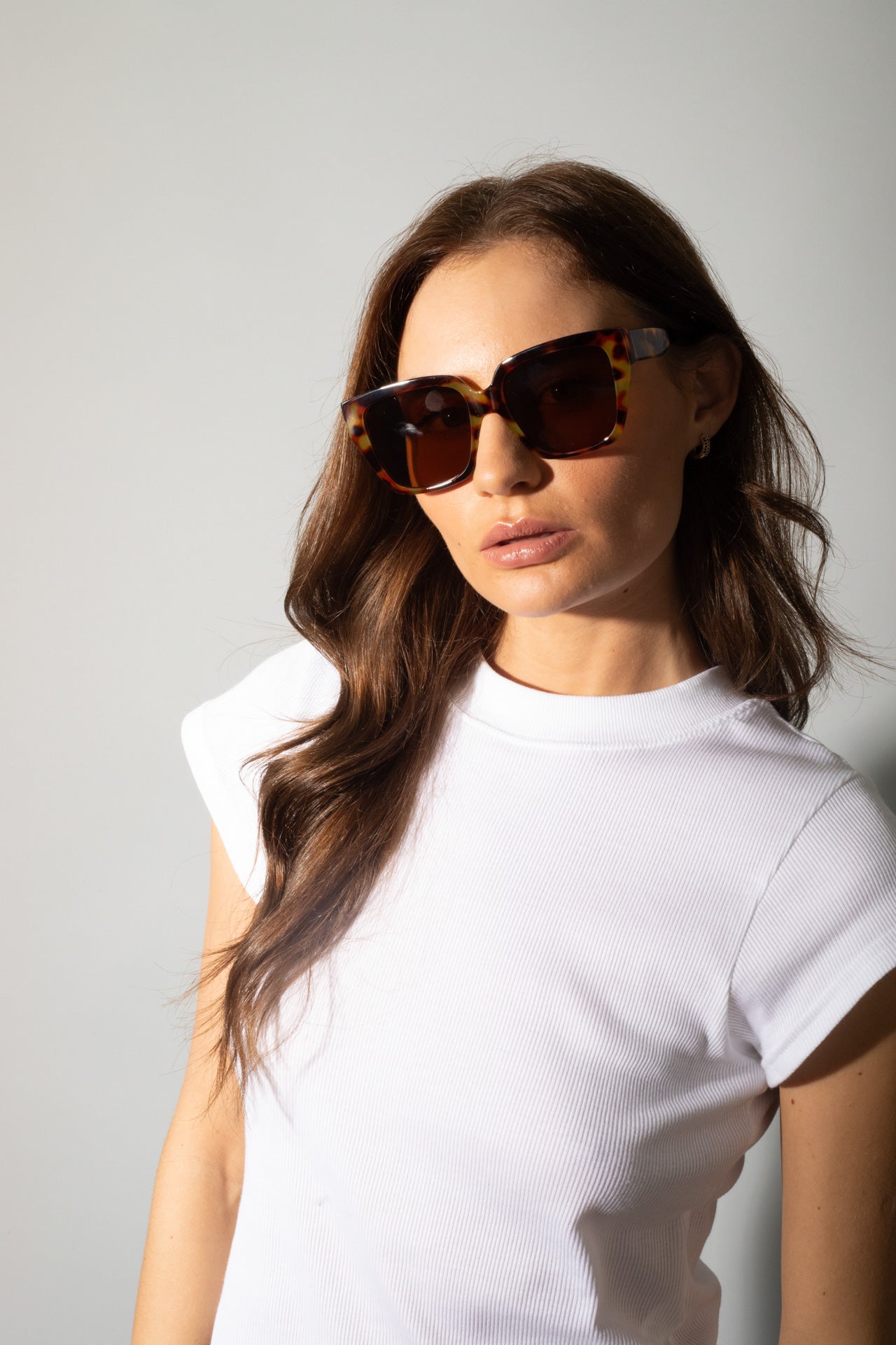 Plastic Frame Oversized Cat Eye Sunglasses - svnx