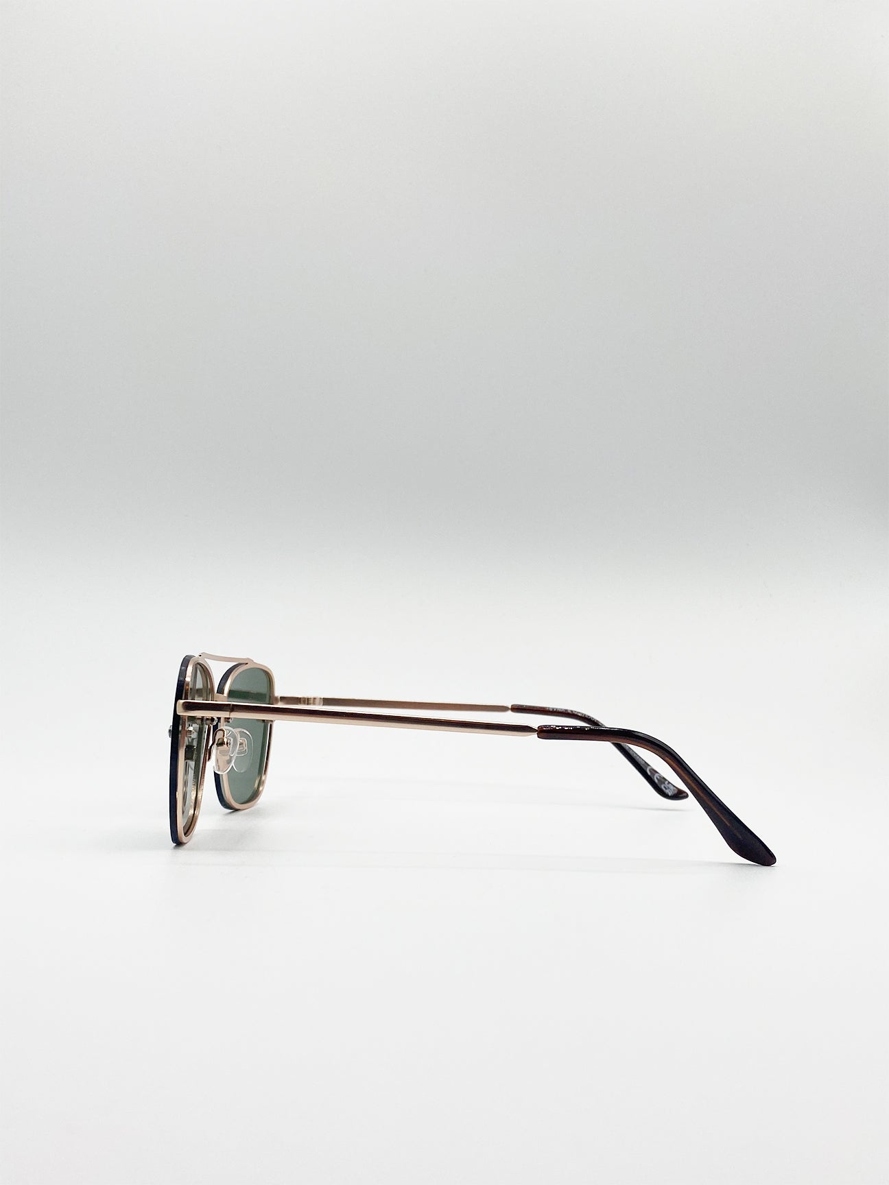 Metal Frame Square Aviator Style Sunglasses - svnx