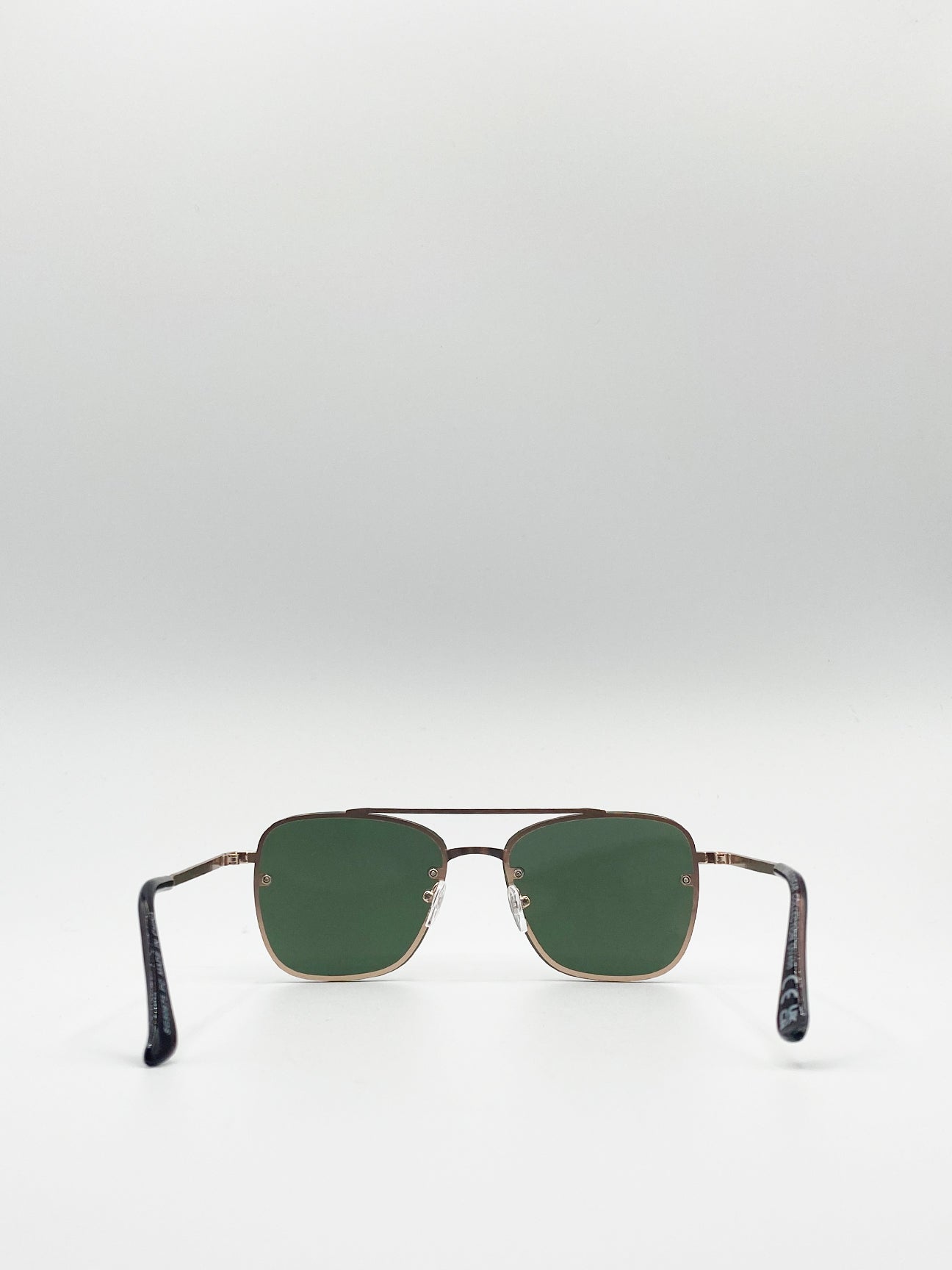 Metal Frame Square Aviator Style Sunglasses - svnx