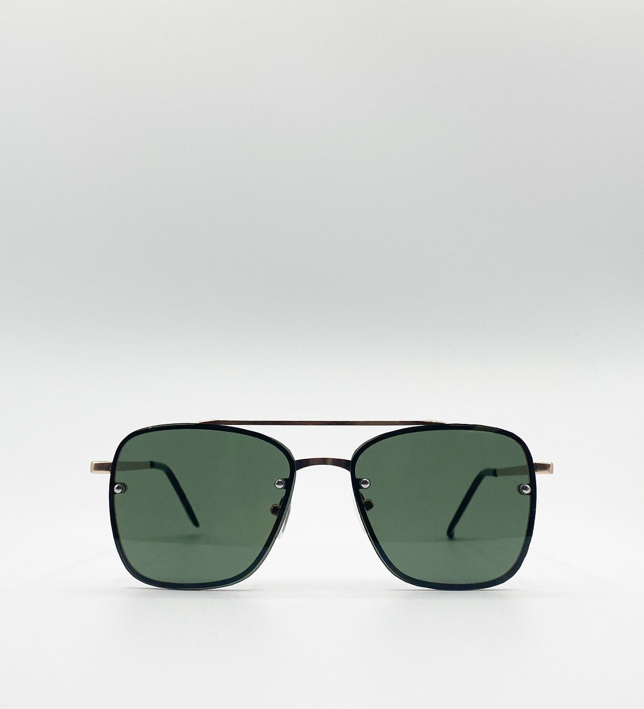 Metal Frame Square Aviator Style Sunglasses - svnx