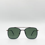 Metal Frame Square Aviator Style Sunglasses - svnx