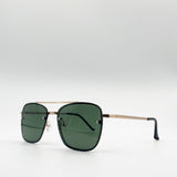 Metal Frame Square Aviator Style Sunglasses