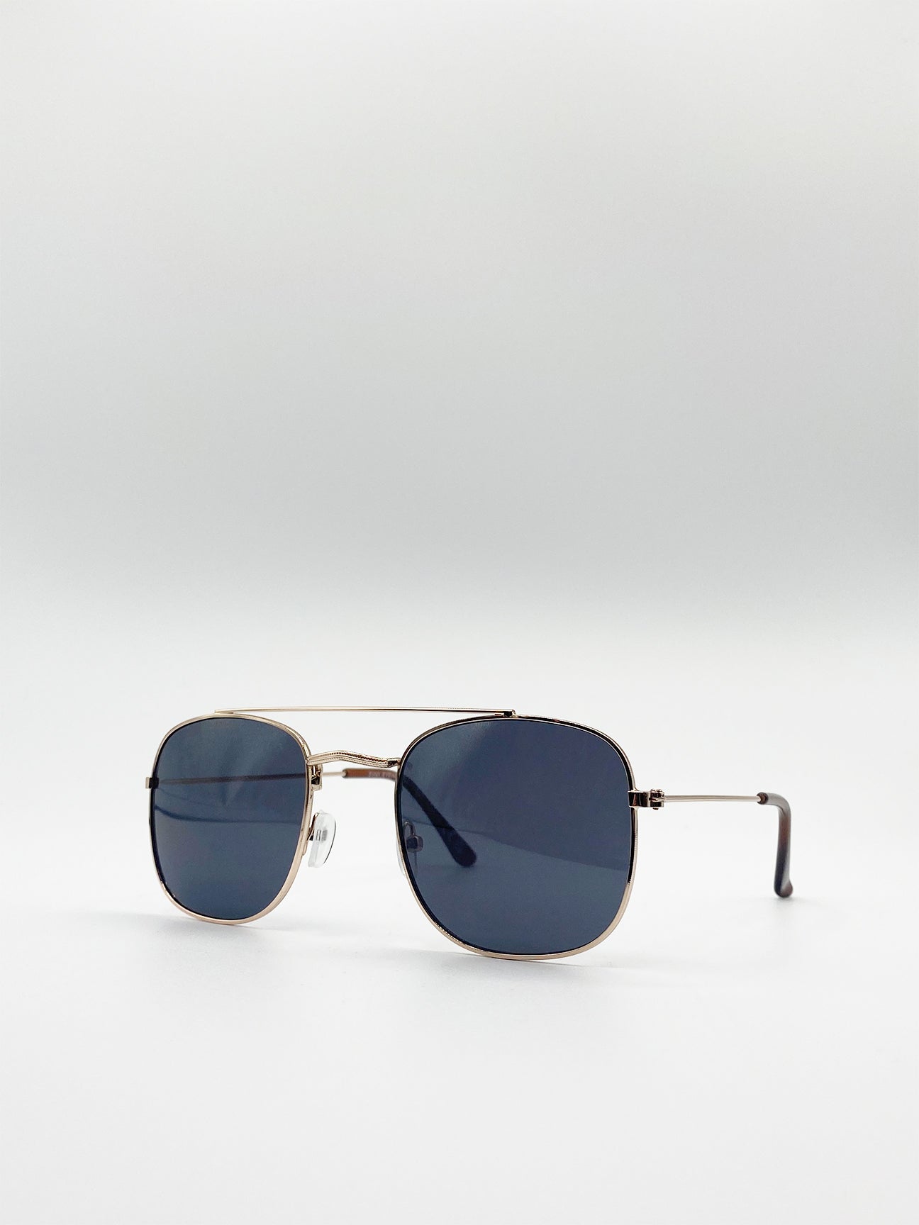 Metal Frame Aviator Style Square  Sunglasses - svnx