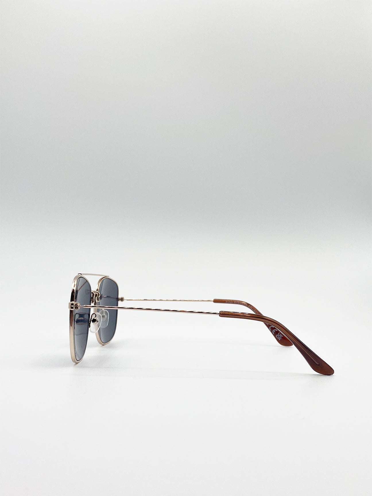Metal Frame Aviator Style Square  Sunglasses - svnx