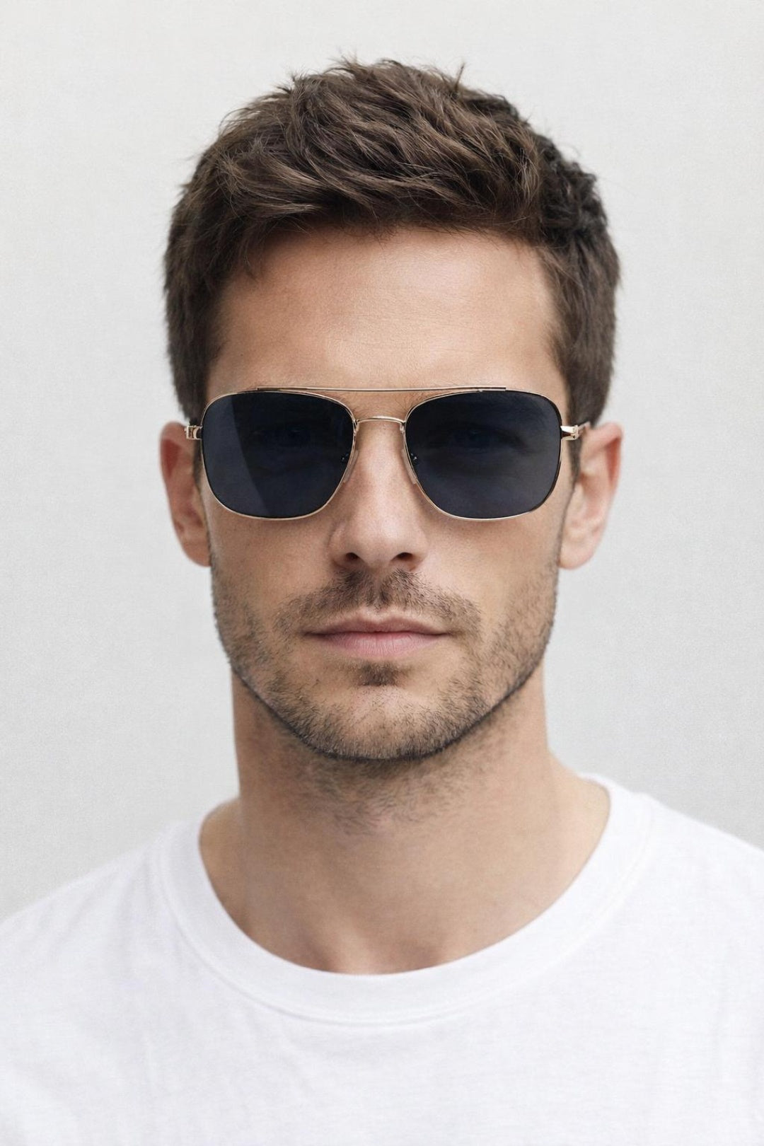 Metal Frame Aviator Style Square  Sunglasses - svnx