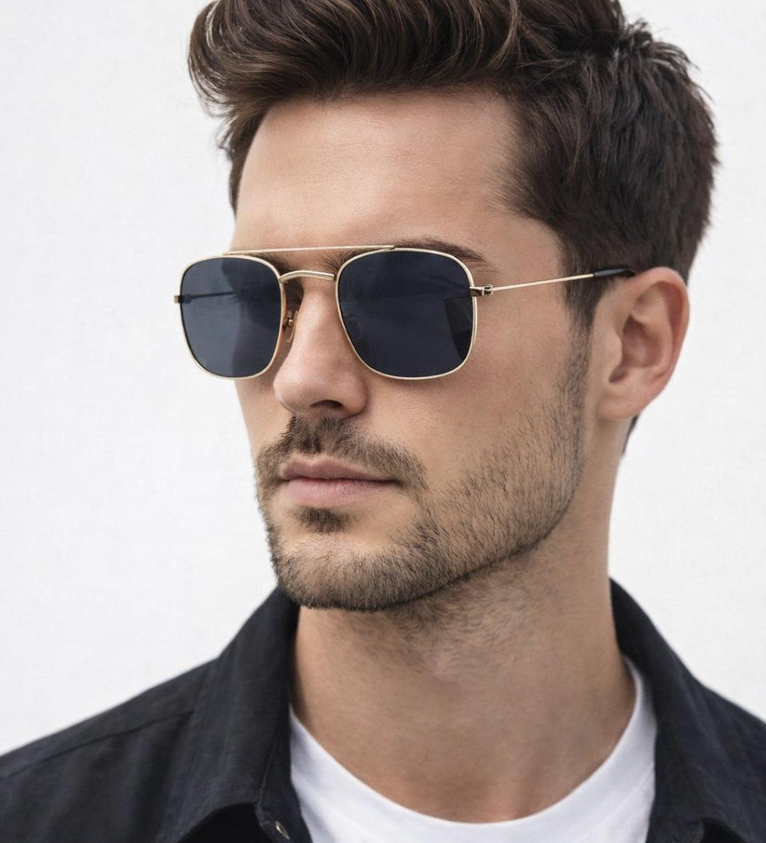 Metal Frame Aviator Style Square  Sunglasses - svnx