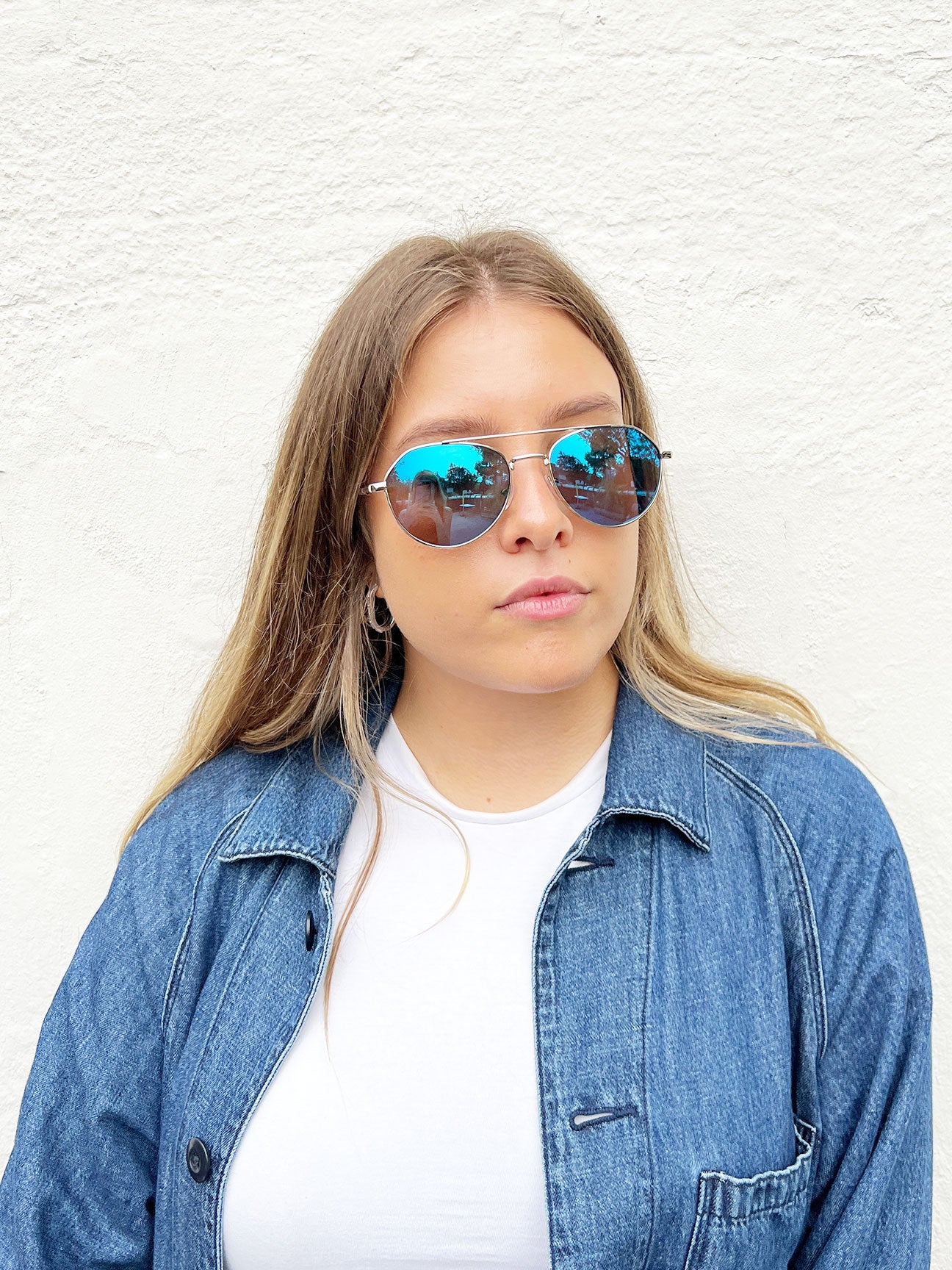 Aviator Sunglasses With Mirror Lenses - svnx
