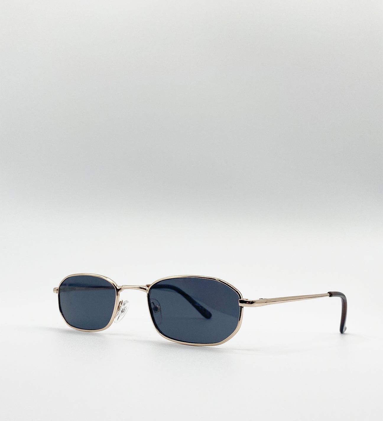 Slim Metal Frame Rectangle Sunglasses - svnx
