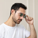 Metal Frame Round Sunglasses with Mirror Lenses - svnx