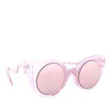 Transparent Pink Sunglasses with Round Lenses and Cat Eye Frame - svnx