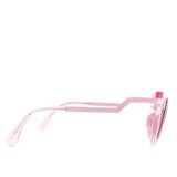 Transparent Pink Sunglasses with Round Lenses and Cat Eye Frame - svnx