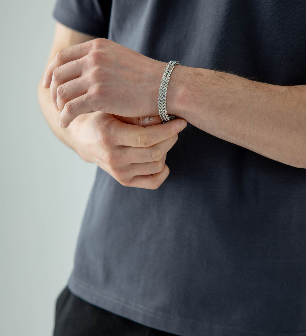 SVNX Double Franco Chain Bracelet in Silver - svnx