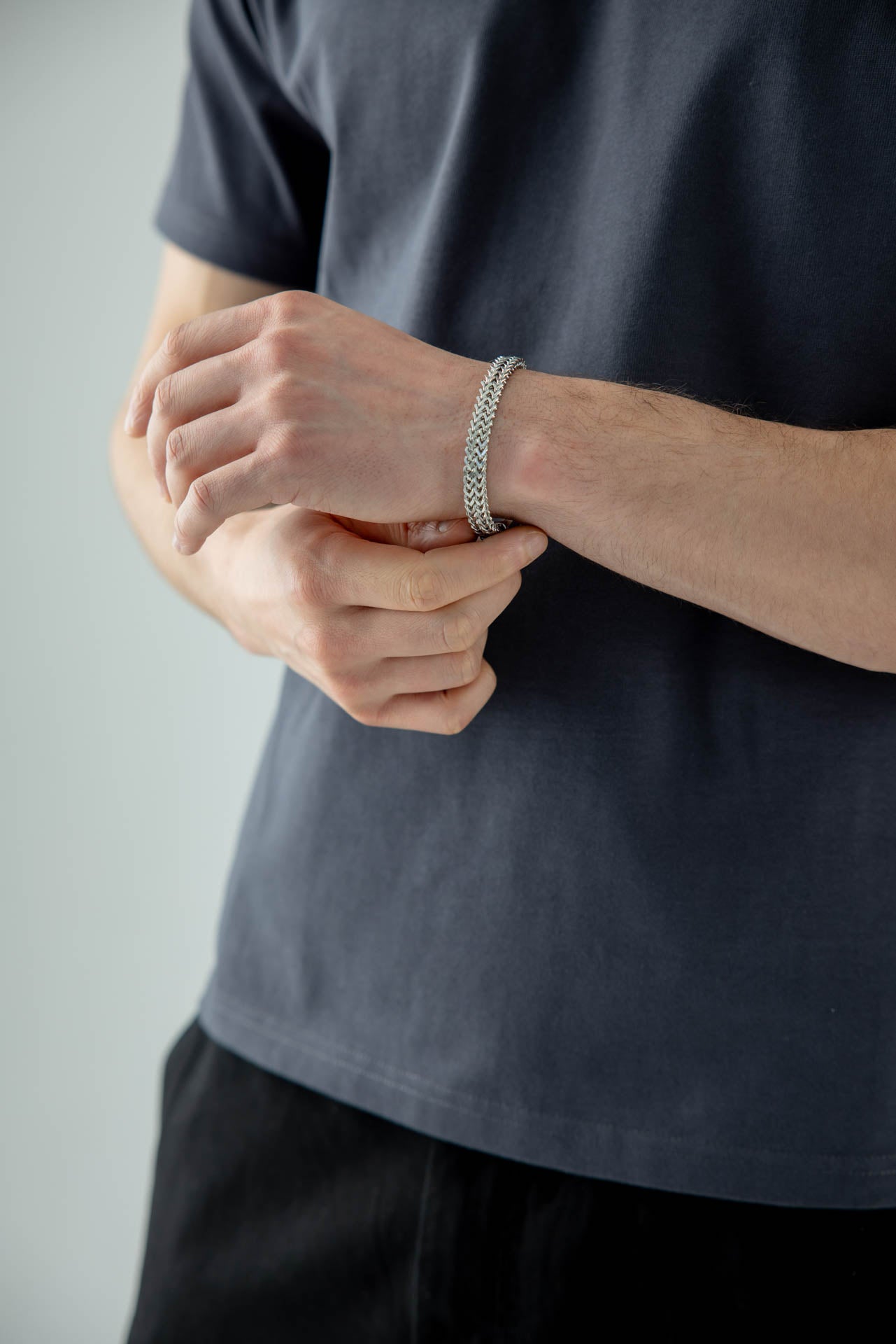 SVNX Double Franco Chain Bracelet in Silver - svnx