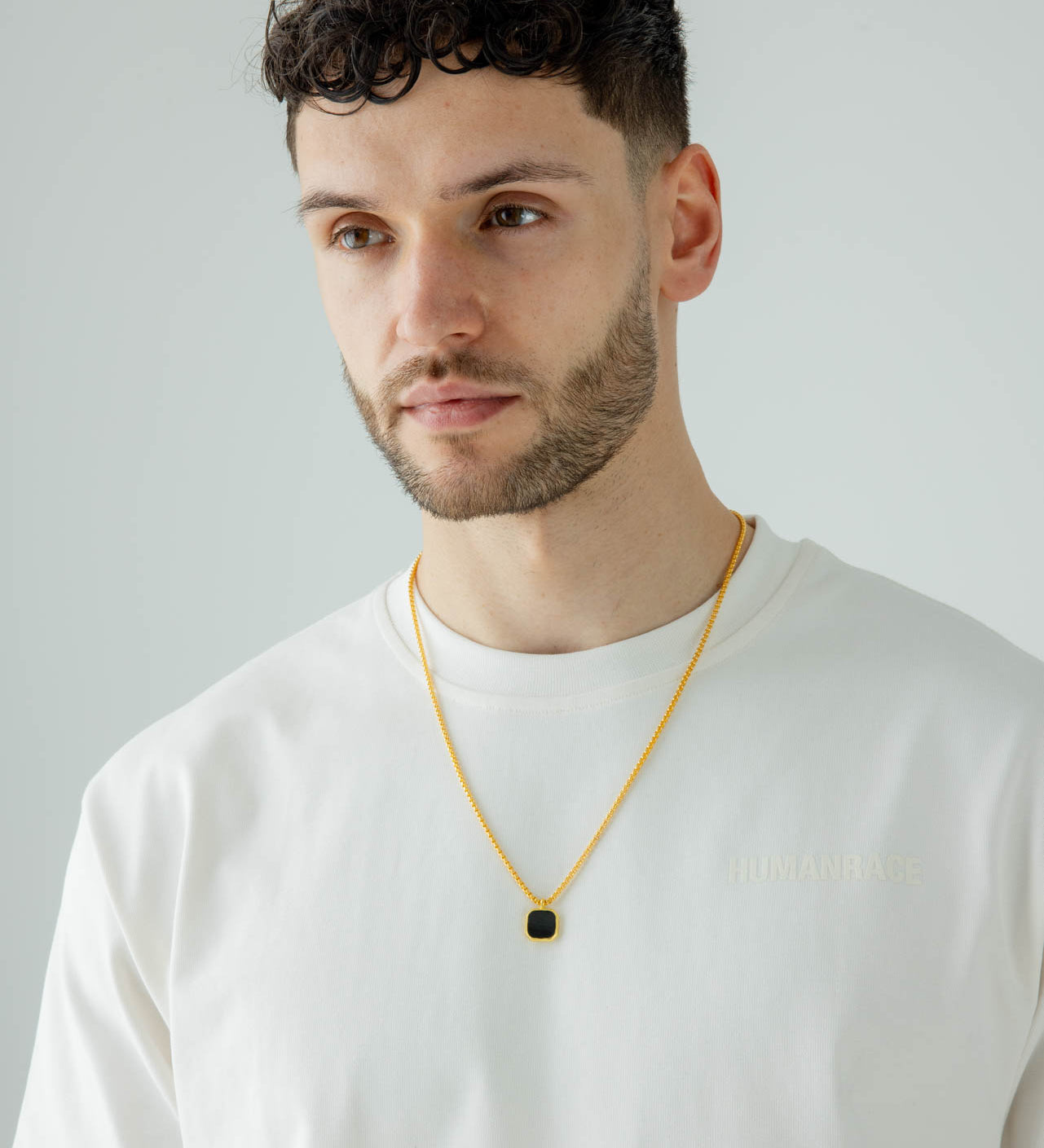 SVNX Gold Chain with Black Pendant - svnx