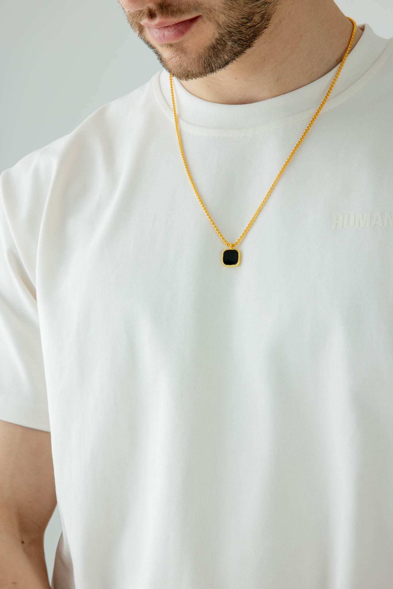 SVNX Gold Chain with Black Pendant - svnx