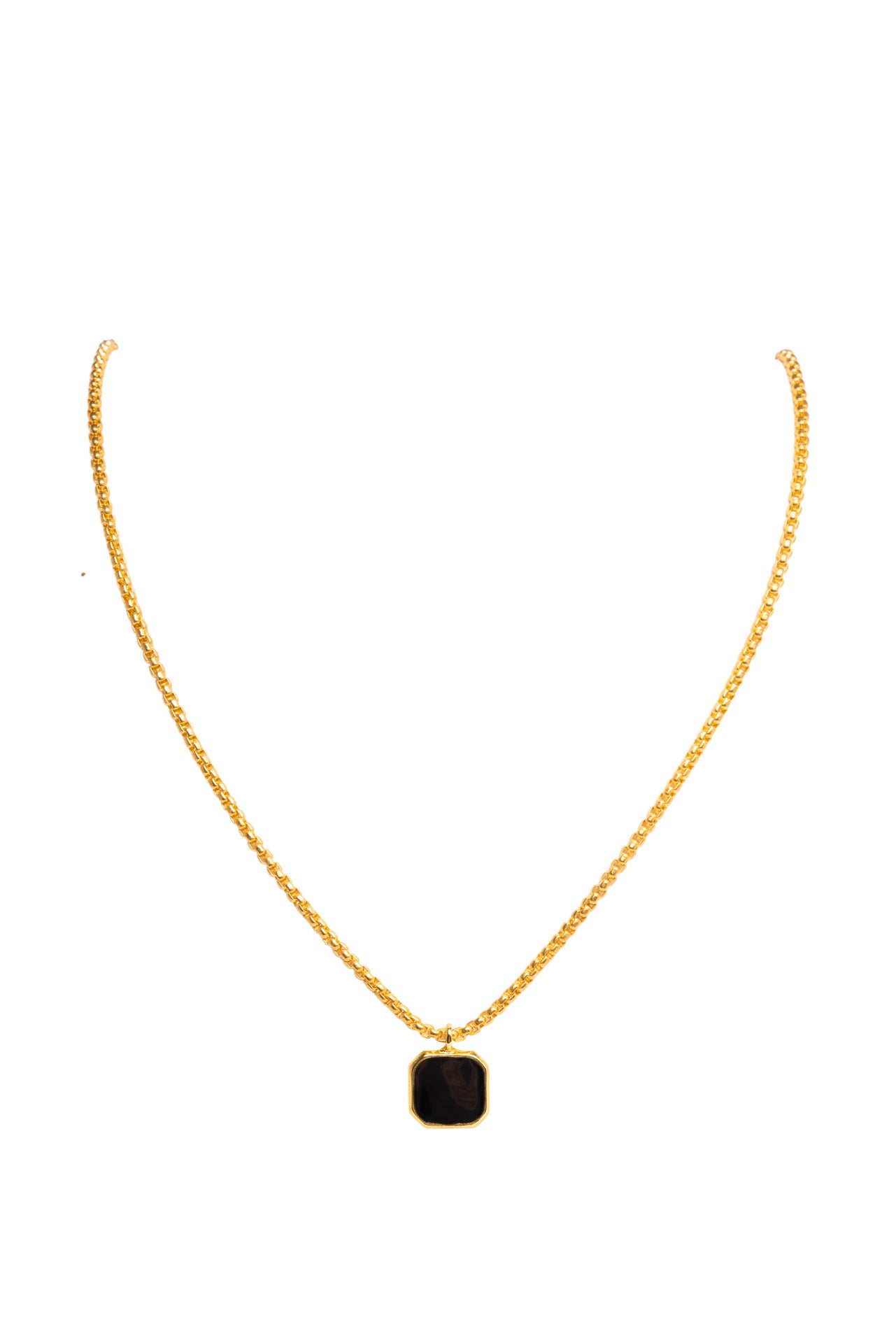 SVNX Gold Chain with Black Pendant - svnx