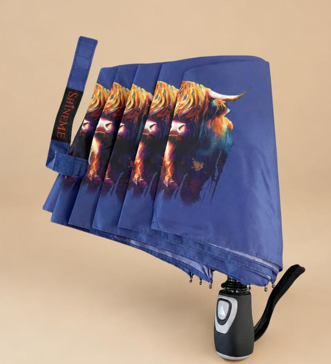 Highland Cow Umbrella in Blue