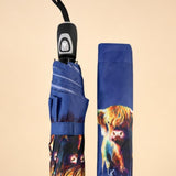 Highland Cow Umbrella in Blue