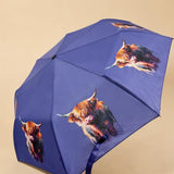 Highland Cow Umbrella in Blue