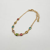 Multicolour Square Chain Bracelet