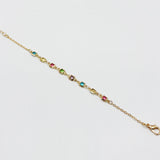 Multicolour Square Chain Bracelet