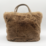 Faux fur handbag in Brown