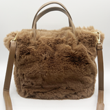 Faux fur handbag in Brown