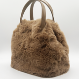 Faux fur handbag in Brown