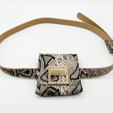 Faux Croc Belt with Detachable Bag and Chain