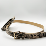 Faux Croc Belt with Detachable Bag and Chain