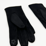 Sleek Black Gloves With Pom Pom