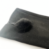 Sleek Black Gloves With Pom Pom