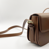 Rounded Cross Body Bag in Brown