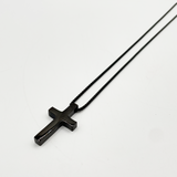 Cross Pendant Necklace in Black